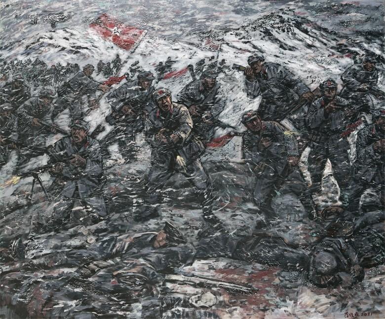 《直罗镇战役》240x200cm  布面油画