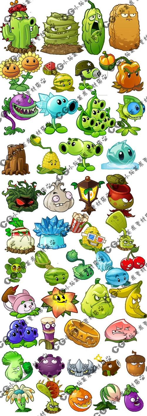 005游戏美术资源植物大战僵尸全套ui界面设计素材图标游戏场景淘宝网