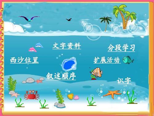 西沙群岛简笔画小学三年级