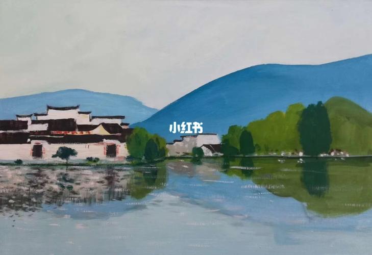 水粉风景水乡步骤分享_风景_水粉画_插画_手绘_写生_文化_绘画