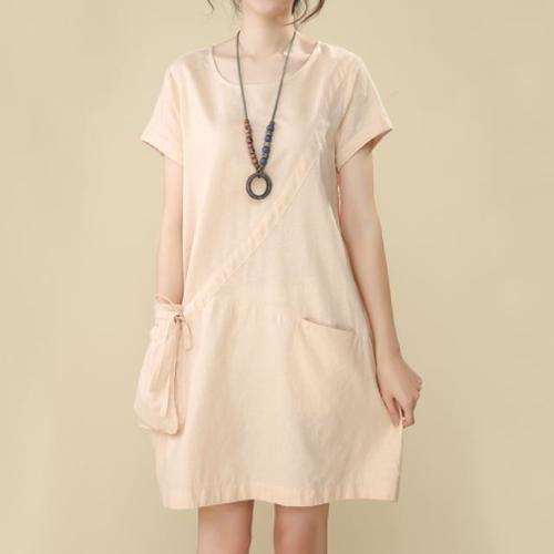 2017新款夏季棉麻女装连衣裙-广州素言城话服饰有限公司广.