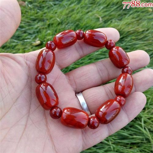 时尚精品玛瑙手链巴西红玛瑙手串玛瑙桶珠手链