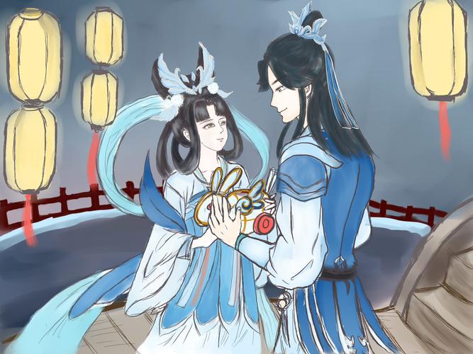 画师觉醒】是嫦娥和后羿如梦令的同人图啦,元宵节