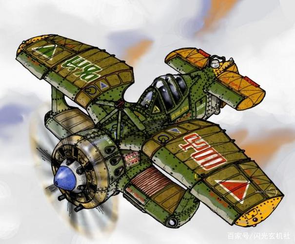 动漫科幻原画欣赏:来自工业蒸汽时代的飞机与舰船想象