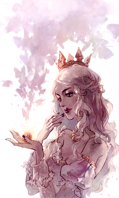 酒绛子: 白皇后真的好漂亮 画.