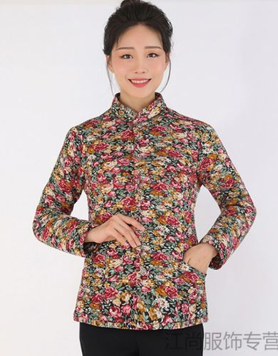 中老年人女秋冬薄棉服保暖妈妈内胆小棉袄奶奶装外套老太太花棉衣