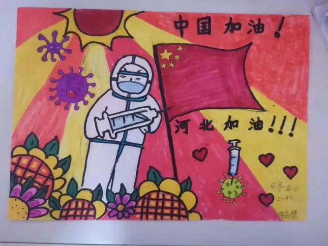 【乐亭抗疫作品】(十九)乐亭五小学生创作抗击疫情主题绘画作品