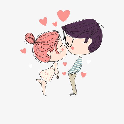 手绘卡通情侣人物