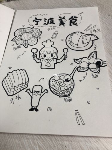 一颗橘子手绘打卡#家乡的美食 宁波美食_美食_橘子_手绘_一颗橘子