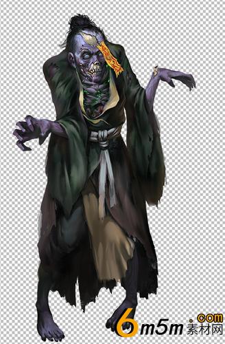 伸着利爪的水鬼僵尸怪物角色免扣立绘