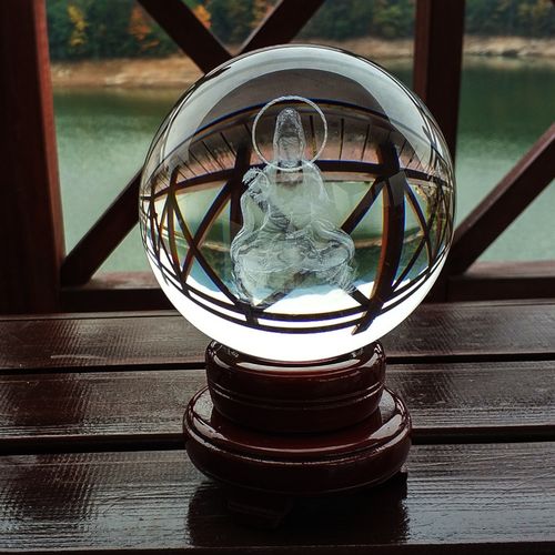 3d水晶球内雕 大展宏图 工艺品 n水晶球创意摆件装饰