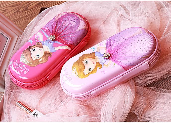 新款索菲亚公主文具盒防水耐磨大容量笔盒女创意环保健康学生文具