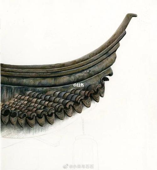 飞檐斗拱_绘画_建筑_彩铅_寻找小红书绘画大神_兴趣爱好_绘画