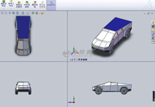 特斯拉汽车设计模型三视图