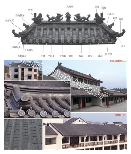 屋脊用瓦,青瓦,仿古屋顶装修用瓦,正吻瓦,翅角瓦