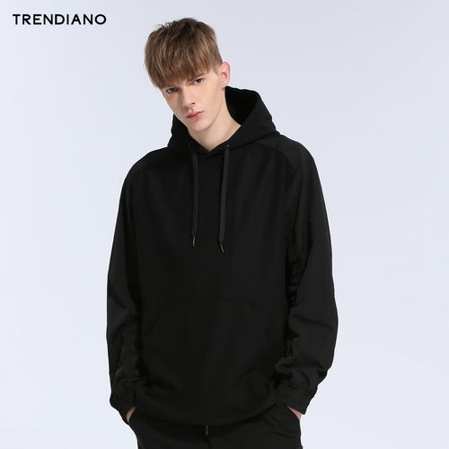 trendiano男装秋装潮流休闲含羊毛套头卫衣外套3ji3343980