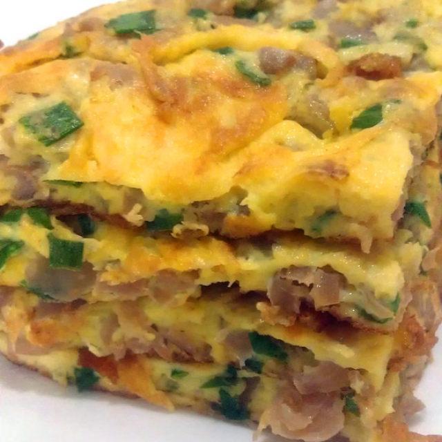 菜脯煎蛋,跟它才是绝配,越吃越香,做一盘,儿子吃撑了