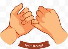 卡通拉钩约定手势