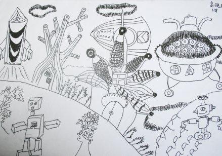 太空幻想线描画