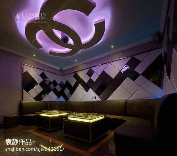 黑色菱形镜面斜铺ktv背景墙效果图         小包厢ktv茶几两个独立的