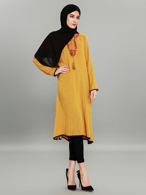 跨境专供穆斯林土耳其中东服饰系带绣花下开叉时尚长袍长裙连衣裙