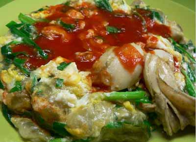 说的是蚵仔煎(闽南语:ou&nbsp;a&nbsp;jian&nbsp;)吧?