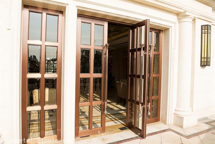 浙江杭州不锈钢拉丝玫瑰金玻璃门 酒店会所餐厅不锈钢