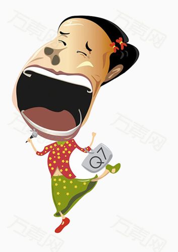 夸张的二人转演员表情图_卡通手绘_520*737px_编号