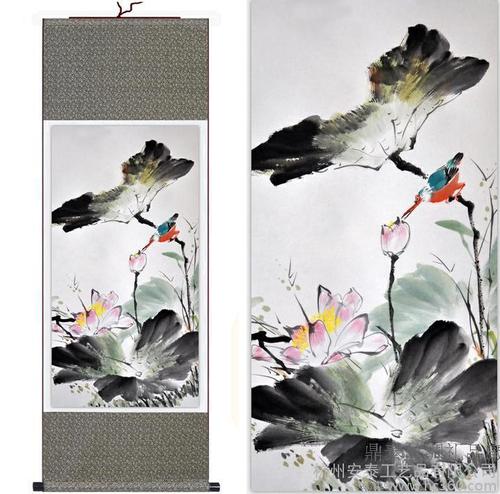请注意:本图片来自杭州安泰工艺品有限公司提供的国画 花鸟画 卷轴画