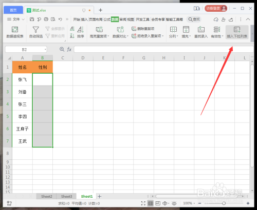 wps表格怎么录入下拉选项