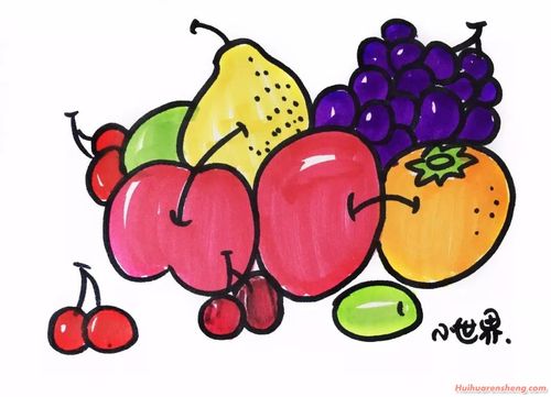 水果拼盘简笔画法分步骤教学