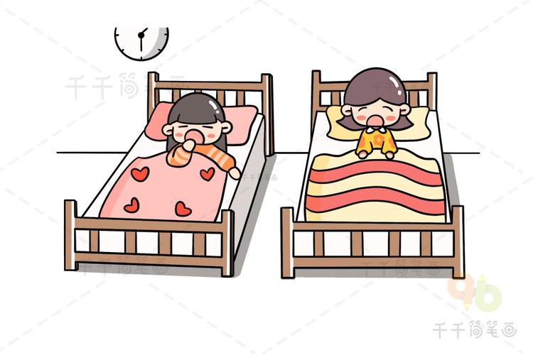 幼儿园的一天起床简笔画