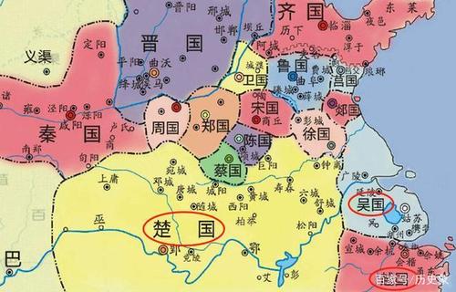 楚国,吴国,越国地理位置图