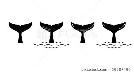 插图素材: shark tail dolphin whale vector logo icon cartoon