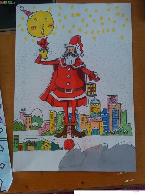 儿童画圣诞节儿童画素材-可爱的圣诞爷爷_关于2017圣诞节的儿童画