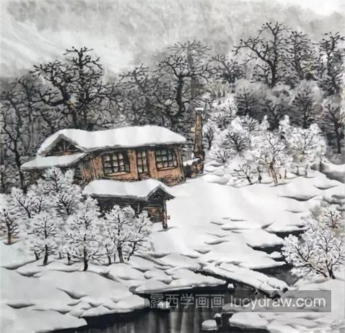 雪景风景画的绘画步骤有哪些?