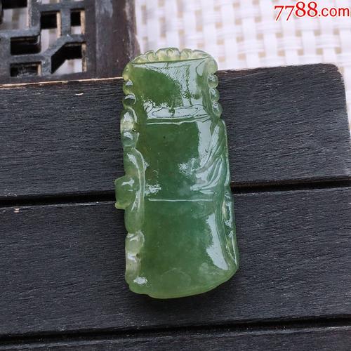 缅甸天然翡翠a货老坑冰糯种满绿节节高起光水润精雕吊坠竹子玉挂件