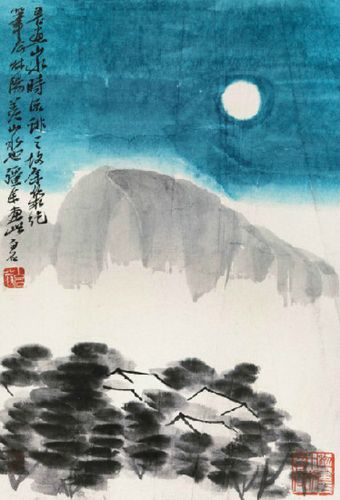 月明人静 镜心 纸本 齐白石作品