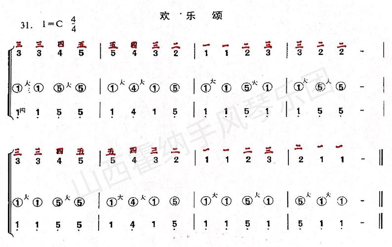 《欢乐颂》曲谱