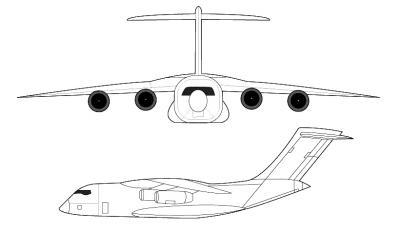 安一225运输机的简笔画