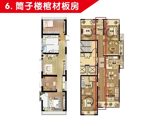 这也是经典的80年代筒子楼的户型,超长的进深,超小的面宽,超暗的客厅