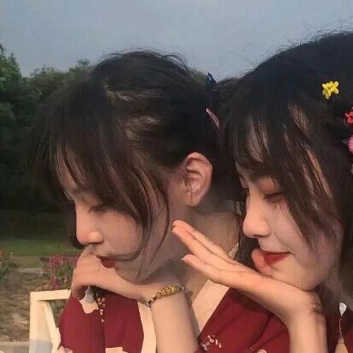 原宿风可爱闺蜜真人女生头像