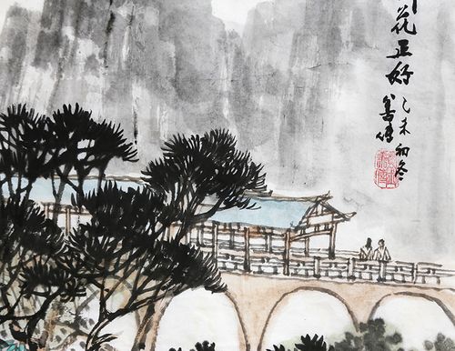 刘善传《花桥花正好》中国美协会员 墨华斋8995