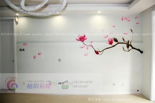 苏州石湖墙体彩绘-现代简约风格背景彩绘-苏州手绘墙的设计师家园