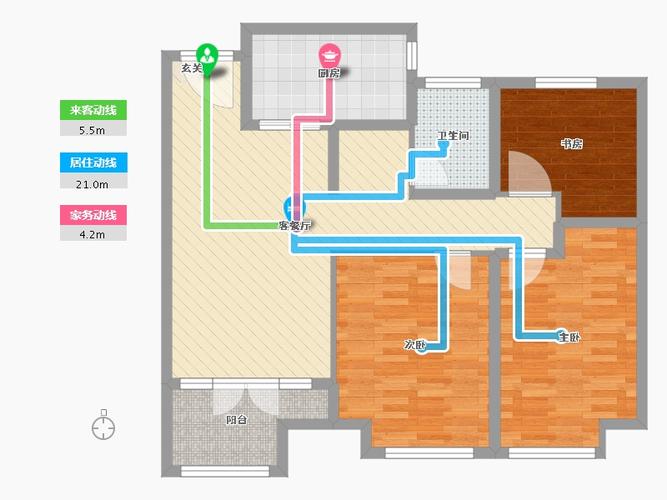 济水别苑3室2厅1卫1厨111.00㎡户型图