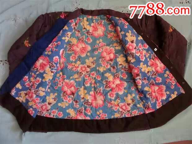 老棉袄民国绸缎面料手绣图图案