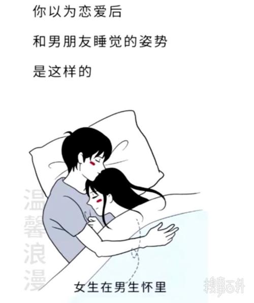 以为和男朋友睡觉的姿势是图一,没想到现实却是这样