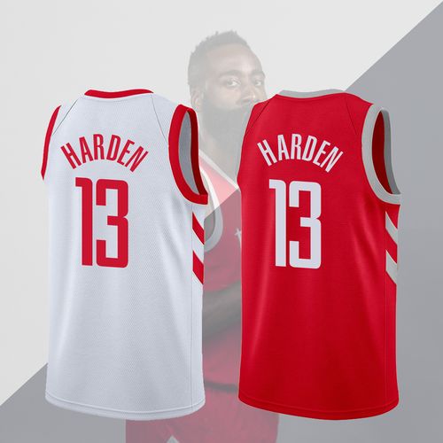 定制18火箭版詹姆斯哈登harden13号主场白客场红新款黑球衣篮球服商品