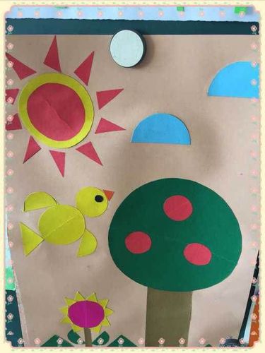 小飞鸟幼儿园"延期不延学,假期也有趣"——手工几何图形拼贴画