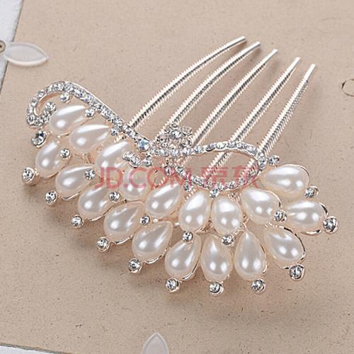 中老年发夹发卡妈妈款优雅大气发饰头饰发梳盆发神器懒人盘子 孔雀